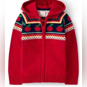 Gymboree Unisex Apple zip-up sweater (8 y.o.)